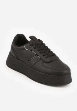 Czarne Casualowe Sneakersy Vices na Niskiej Platformie Torila