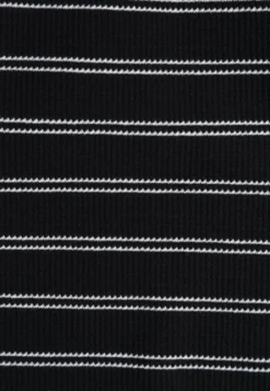 Czarne Casualowe Szorty High Waist w Prążki z Bawełnianej Tkaniny Lennliss
