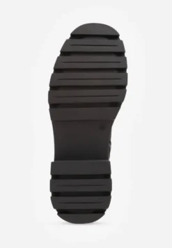 Czarne Chunky Botki Sztyblety z Imitacji Zamszu z Bieżnikiem Minerissa