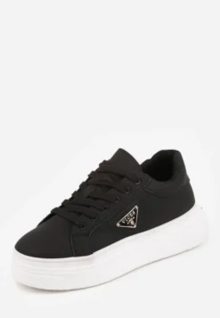 Czarne Chunky Sneakersy VICES na Platformie z Ozdobą w Kształcie Gwiazdki Anatale