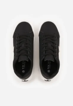 Czarne Chunky Sneakersy VICES na Platformie z Ozdobą w Kształcie Gwiazdki Anatale