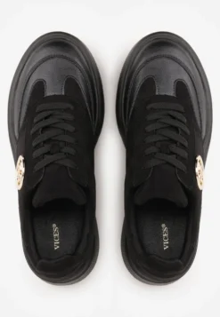 Czarne Chunky Sneakersy Vices na Platformie z Okrągłym Detalem Sedvira