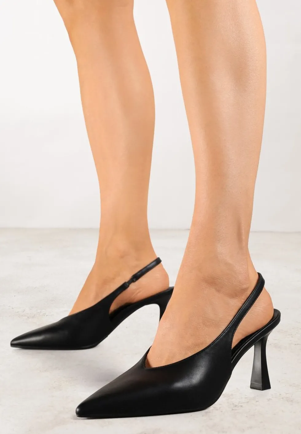 Czarne Czółenka Sandały Vices na Szpilce Slingback Kolliva