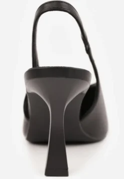 Czarne Czółenka Sandały Vices na Szpilce Slingback Kolliva