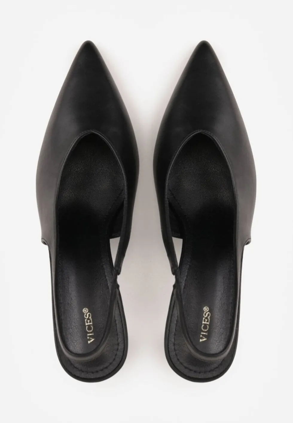 Czarne Czółenka Sandały Vices na Szpilce Slingback Kolliva