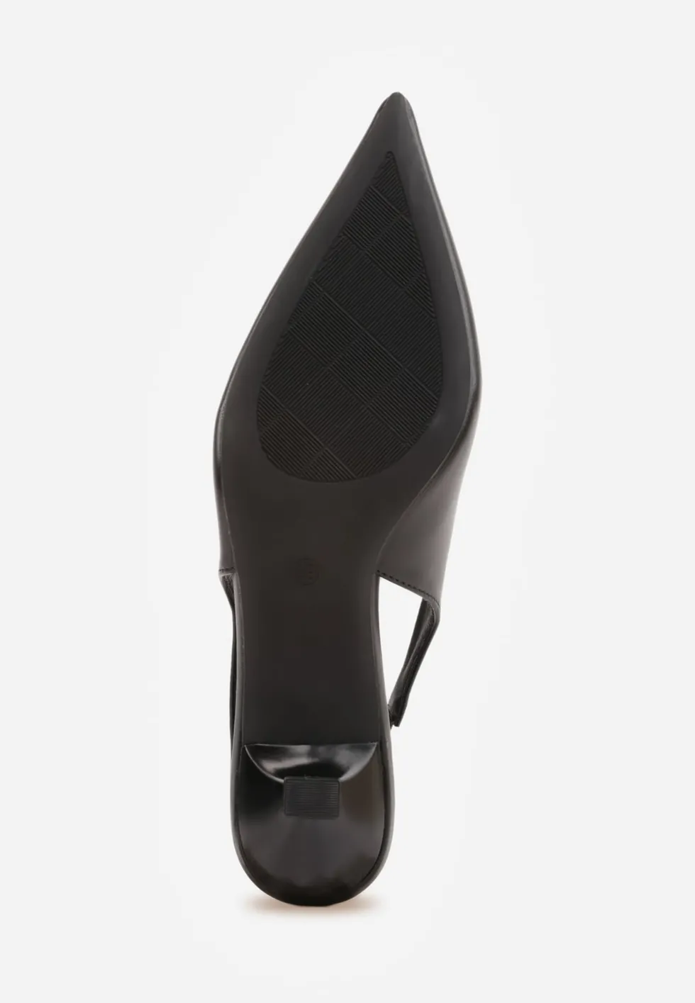 Czarne Czółenka Sandały Vices na Kaczuszce Typu Slingback Ozdobione Metaliczną Aplikacją Lilarunea
