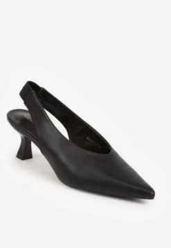 Czarne Czółenka Sandały Vices na Kaczuszce Typu Slingback Liluriela