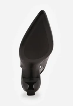 Czarne Czółenka Sandały Vices na Kaczuszce Typu Slingback Liluriela