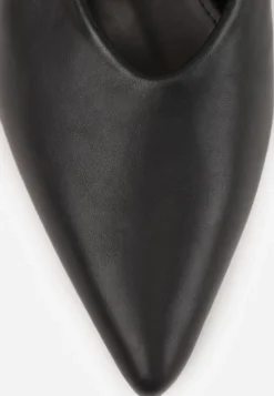 Czarne Czółenka Sandały Vices na Kaczuszce Typu Slingback Liluriela