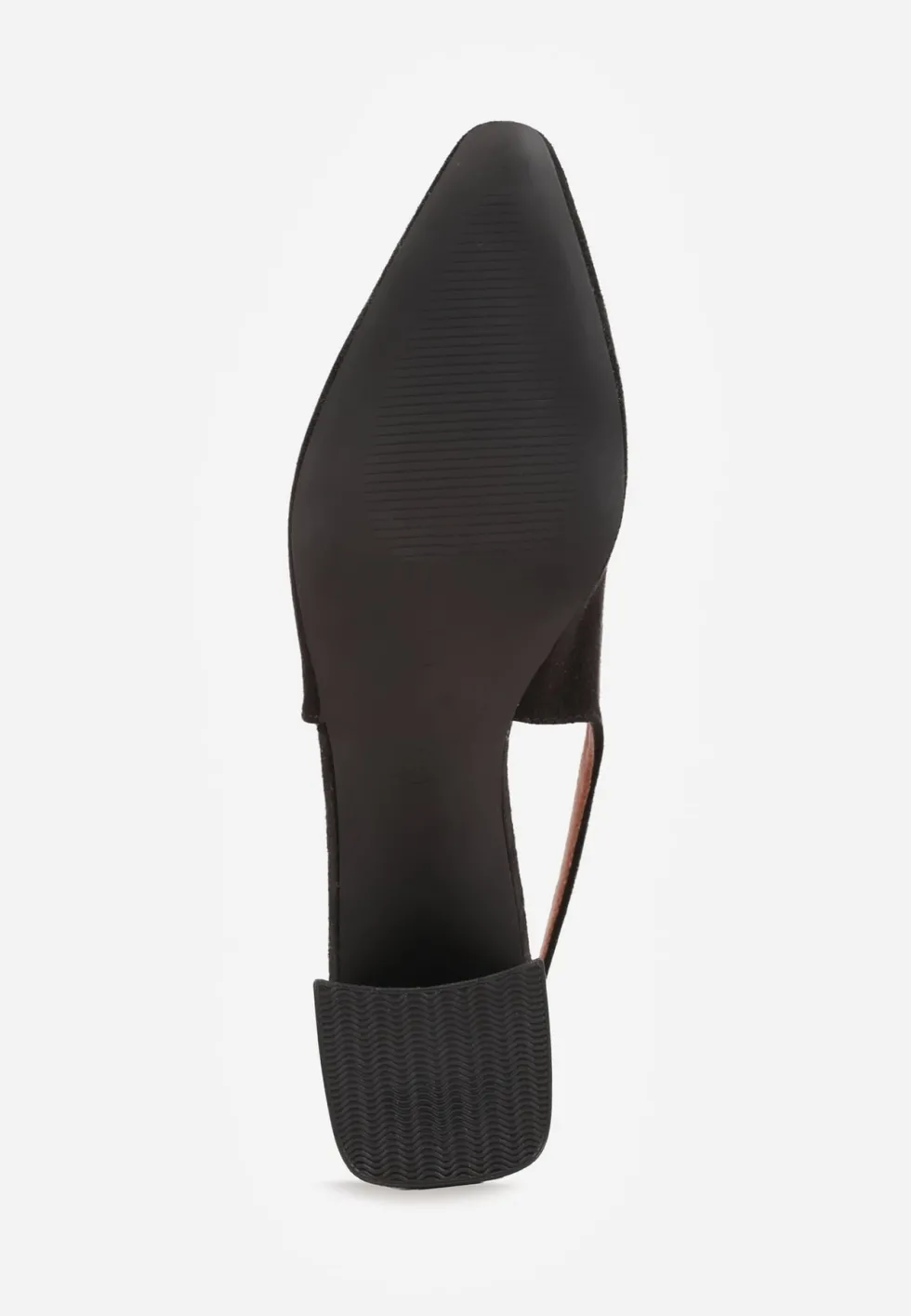 Czarne Czółenka VICES Slingback na Geometrycznym Słupku Messeleia