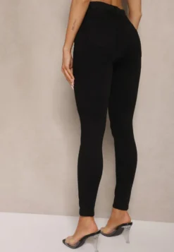 Czarne Elastyczne Jeansy o Kroju Skinny High Waist Darira