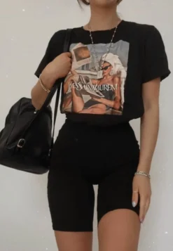 Czarne Elastyczne Szorty Biker o Fasonie Bodycon Marelliam