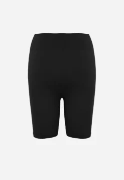 Czarne Elastyczne Szorty Biker High Waist Diovien
