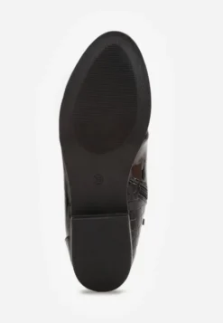 Czarne Eleganckie Botki Vices ze Sznurowaną Cholewką Vlerrie