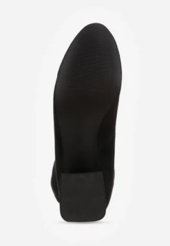 Czarne Eleganckie Botki VICES Skarpetkowe z Imitacji Zamszu na Klocku z Metalicznym Zdobieniem Rivite