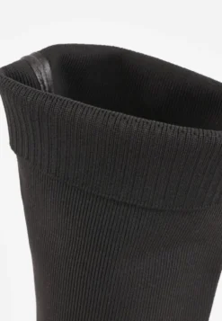 Czarne Eleganckie Kozaki VICES na Metalicznym Obcasie ze Skarpetkową Cholewką Nalaina
