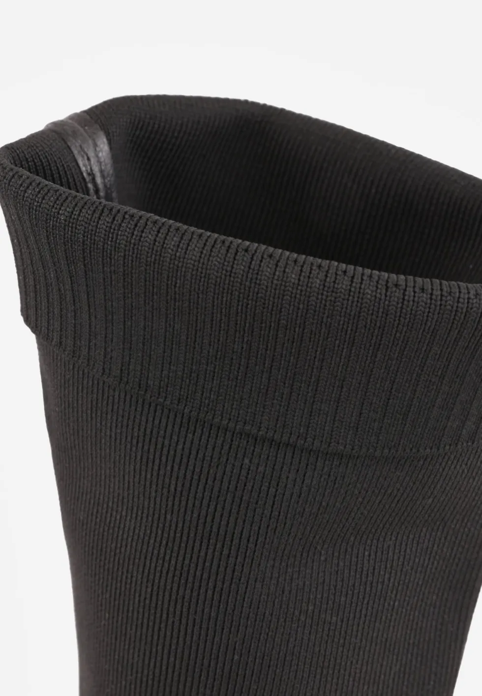 Czarne Eleganckie Kozaki VICES na Metalicznym Obcasie ze Skarpetkową Cholewką Nalaina