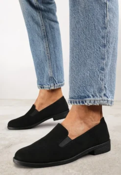Czarne Eleganckie Mokasyny w Stylu Loafersów Wiallara