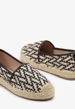 Czarne Espadryle z Plecionym Sznurkiem Nimiorra