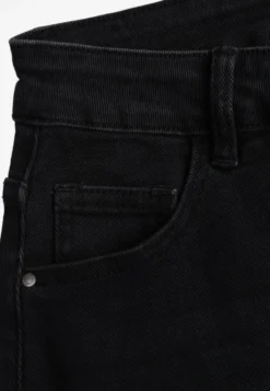 Czarne Jeansy Barrel Fit High Waist z Bawełną Rolimia