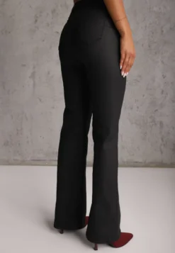 Czarne Jeansy Flare w Stylu 90s High Waist z Kieszeniami Audrani