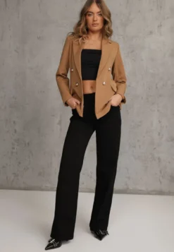 Czarne Jeansy High Waist z Szeroką Nogawką Riloresa
