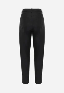 Czarne Jeansy Mom Fit Basic z Kieszeniami Adresa