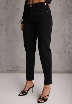 Czarne Jeansy Mom Fit High Waist Kasena