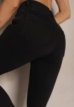 Czarne Jeansy o Fasonie Skinny Push Up Vosea