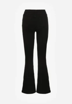 Czarne Jeansy Regular Waist o Fasonie Flare Vemia