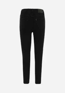 Czarne Jeansy Skinny High Waist z Bawełną o Klasycznym Kroju Pivanea