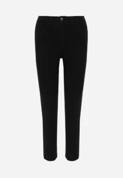 Czarne Jeansy Skinny High Waist z Bawełną o Klasycznym Kroju Pivanea