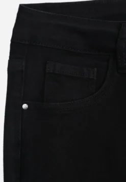 Czarne Jeansy Skinny High Waist z Bawełną o Klasycznym Kroju Pivanea