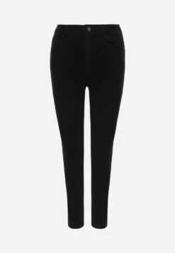 Czarne Jeansy z Bawełny Skinny High Waist Joseffini
