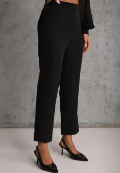 Czarne Klasyczne Spodnie VICES Garniturowe High Waist Dimaia
