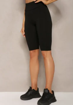 Czarne Kolarki Szorty High Waist Sportowe z Push-Up Calatrix