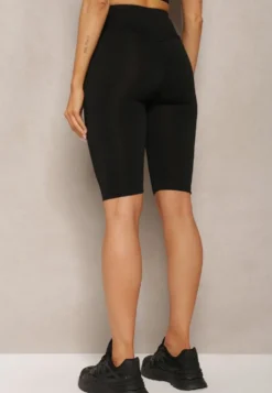 Czarne Kolarki Szorty High Waist Sportowe z Push-Up Calatrix