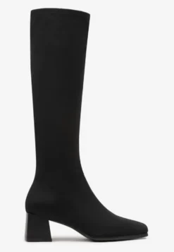 Czarne Kozaki na Słupku z Kwadratowym Noskiem Terilaye