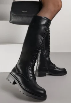 Czarne Kozaki Typu Workery Rhaethe