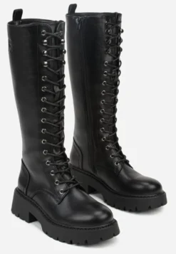 Czarne Kozaki VICES Typu Workery w Grungowym Stylu Unalira