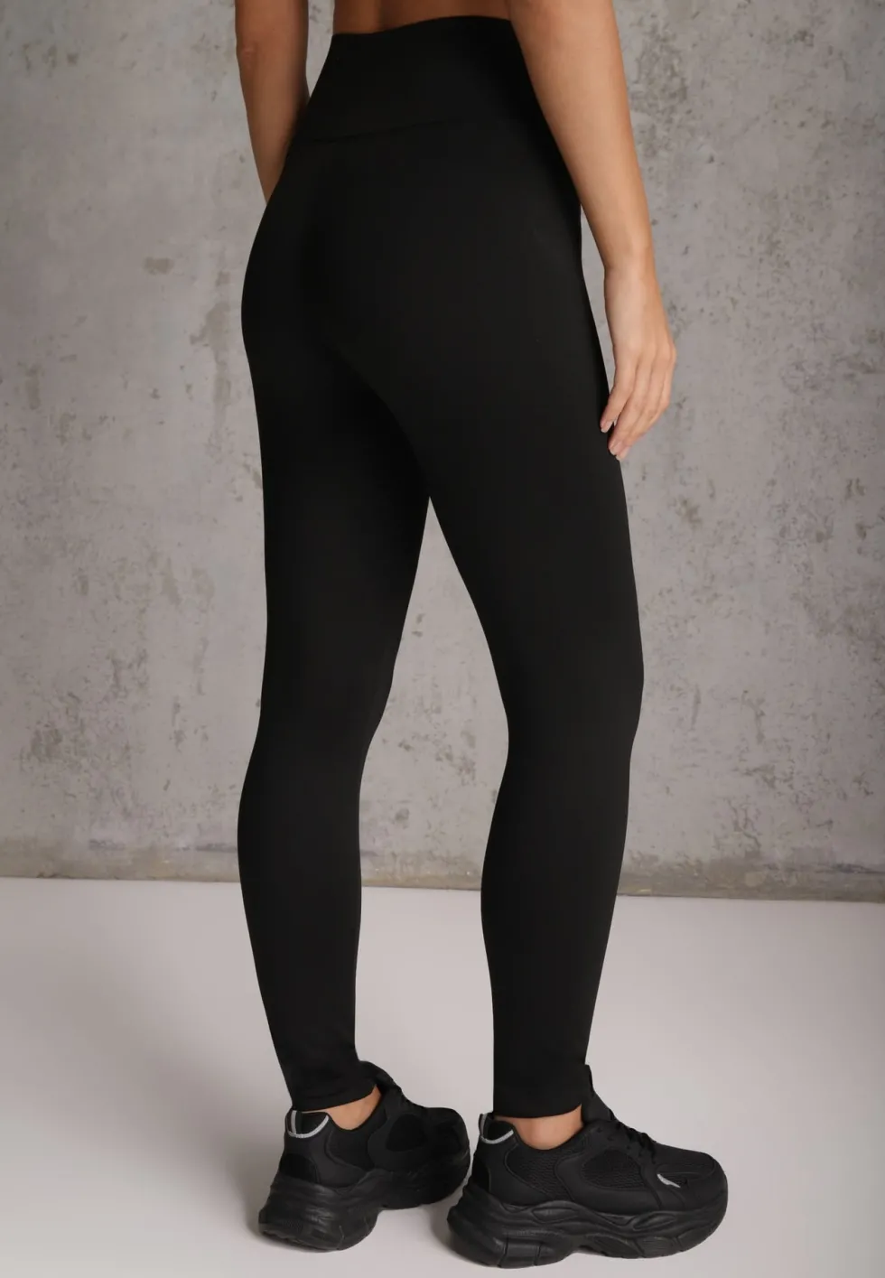 Czarne Legginsy High Waist z Elastycznego Materiału Azelia