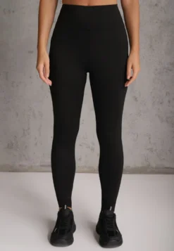Czarne Legginsy High Waist z Elastycznego Materiału Azelia