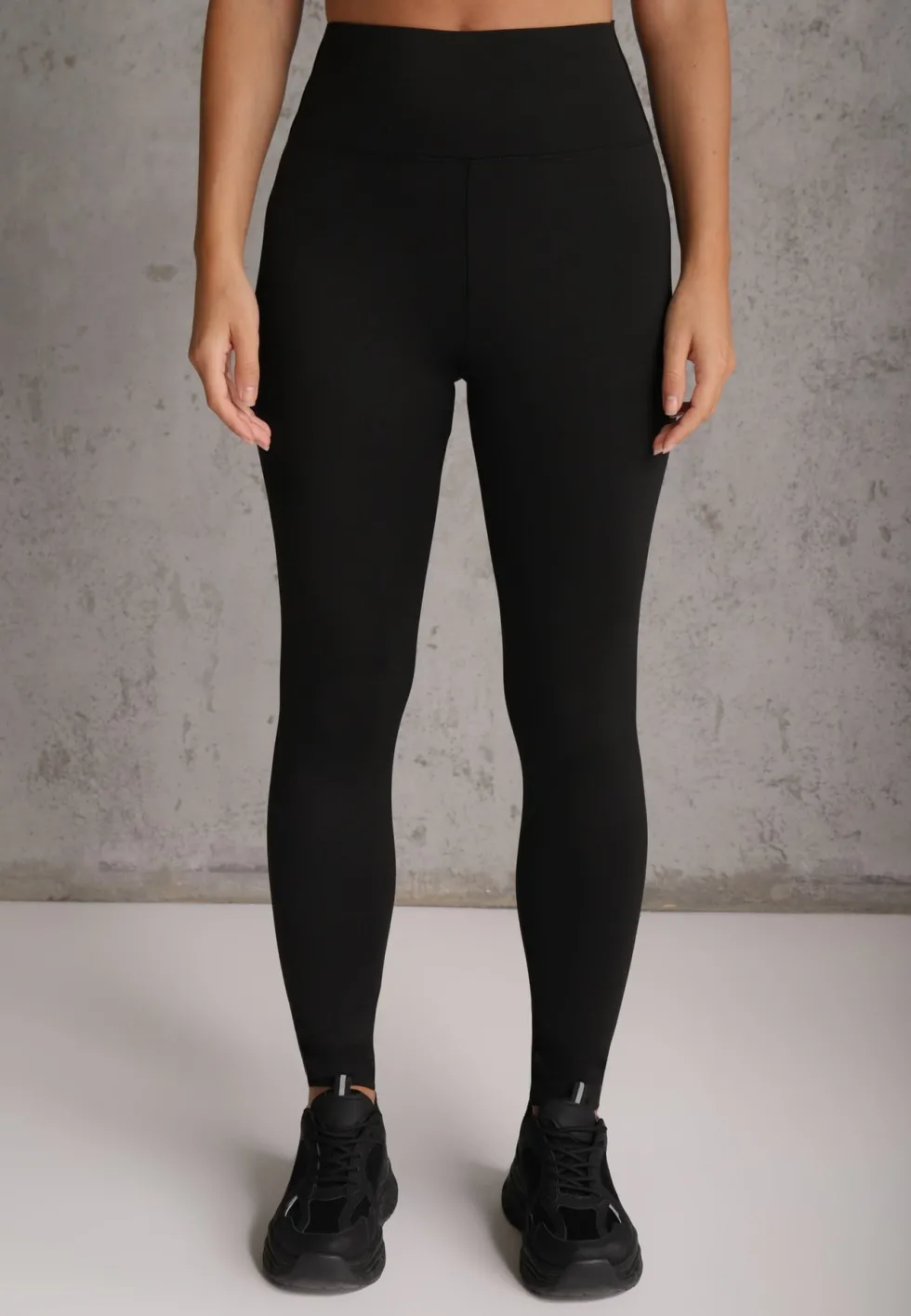 Czarne Legginsy High Waist z Elastycznego Materiału Azelia