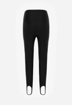 Czarne Legginsy High Waist z Zapiętkami Oliviera