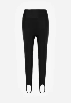 Czarne Legginsy High Waist z Zapiętkami Oliviera