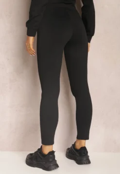 Czarne Legginsy z Gumką w Pasie Ismiphae