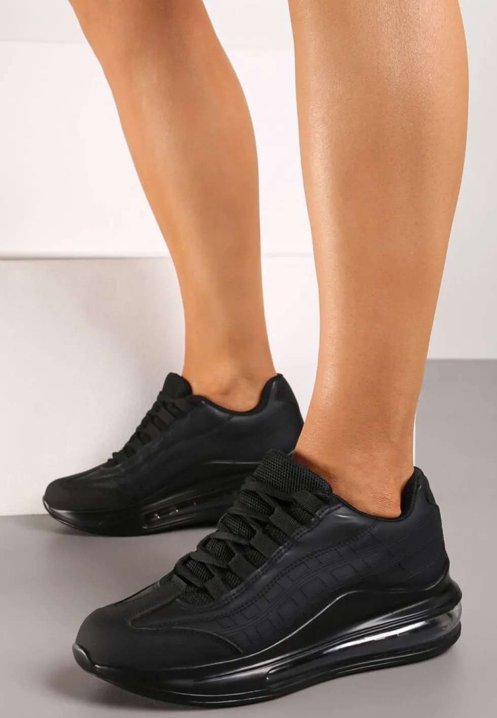 Czarne Matowe Sneakersy Gineros