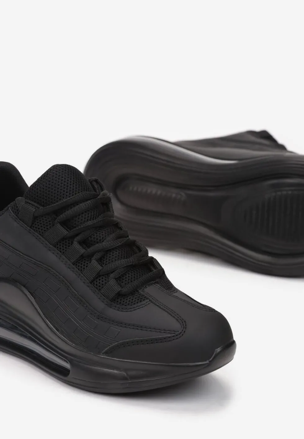 Czarne Matowe Sneakersy Gineros