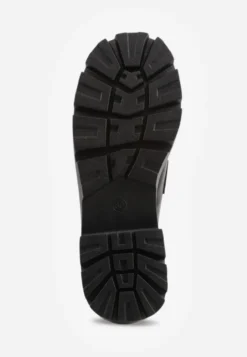 Czarne Mokasyny VICES o Fasonie Chunky na Platformie z Bieżnikiem Sastesa