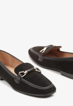 Czarne Mokasyny w Stylu Klasycznych Loafersów Effena
